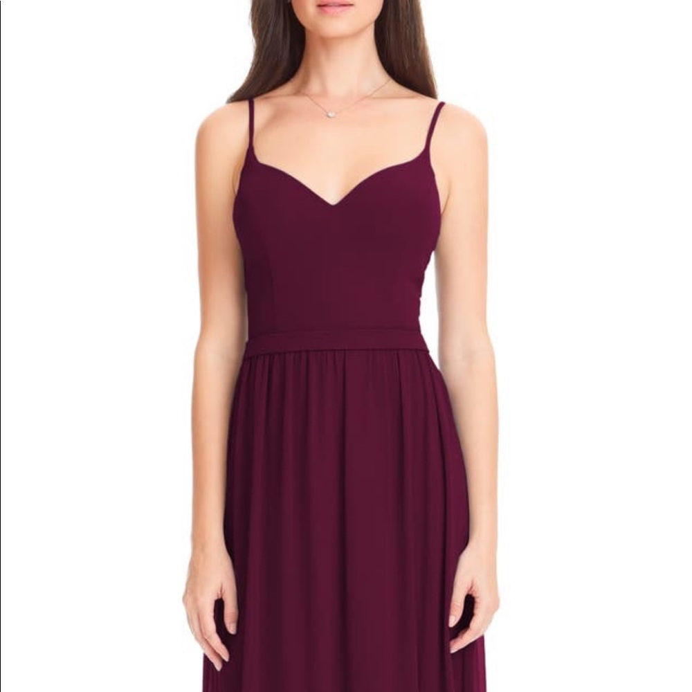 Levkoff Chiffon A-Line Bridesmaid Dress, Size 0